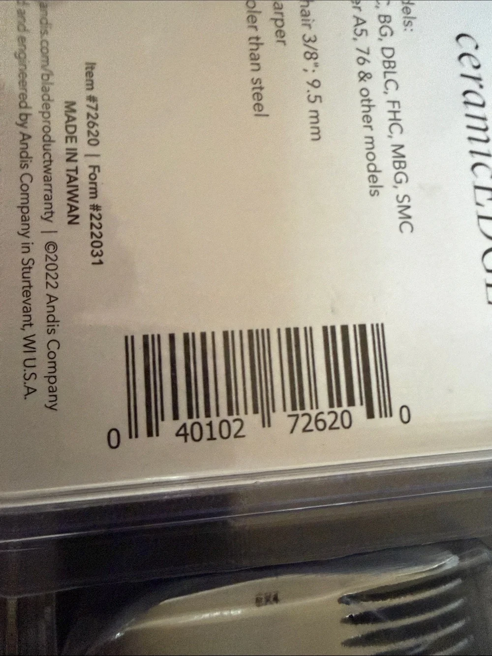 Andis ceramicEDGE 4FC Replacement Blades - Silver and Black